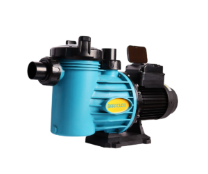 a blue and black water pump