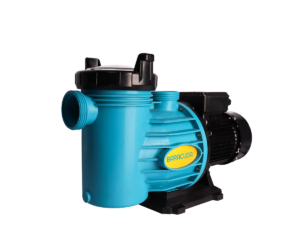 a blue and black water pump