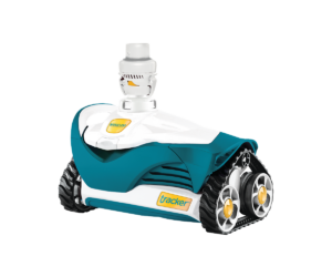 a robot with wheels and a tank